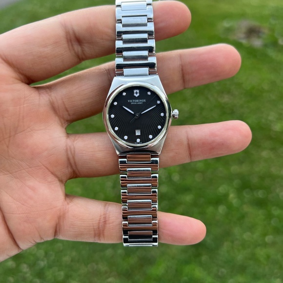 Victorinox Victoria Silver Tone Black Date Dial Women's Swiss Made Watch - Picture 8 of 14